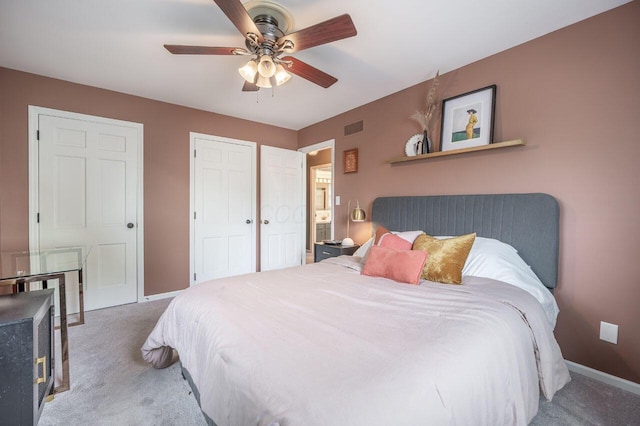 837 Cherry Bottom Rd, Columbus, OH 43230 - bedroom with carpet, baseboards, and ceiling fan