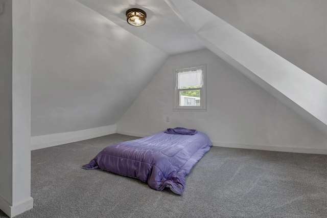 19616 N St, Laurelville, OH 43135 - bedroom featuring carpet flooring, vaulted ceiling, and baseboards