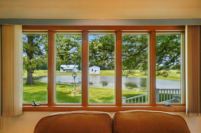 8430 Patterson Rd, Hilliard, OH 43026 - entryway featuring a water view, plenty of natural light, and view of scattered trees
