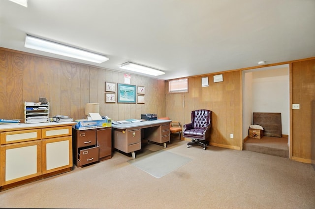 8430 Patterson Rd, Hilliard, OH 43026 - office area featuring light colored carpet and wood walls