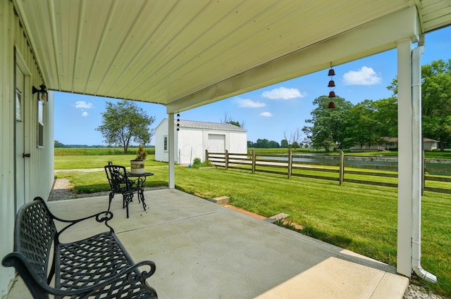 8430 Patterson Rd, Hilliard, OH 43026 - view of patio / terrace with a water view