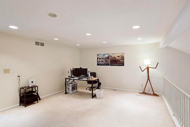 4760 Coach Rd Unit 14, Columbus, OH 43220 - office space with light colored carpet, recessed lighting, and baseboards