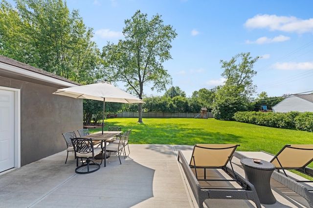 3531 Colchester Rd, Upper Arlington, OH 43221 - view of patio with a playground and outdoor dining space