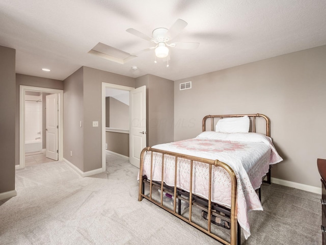 6868 Beltain Ln Unit 37B, Dublin, OH 43016 - bedroom featuring light colored carpet, baseboards, and a ceiling fan
