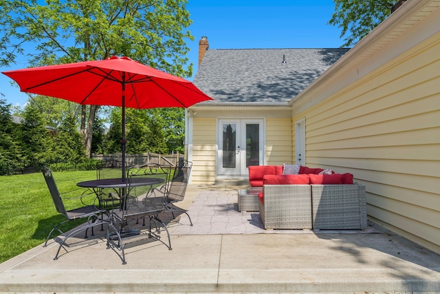 3985 Glenda Pl, Upper Arlington, OH 43220 - view of patio featuring french doors, outdoor lounge area, and outdoor dining area