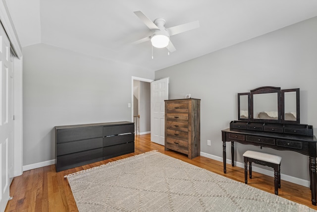 3985 Glenda Pl, Upper Arlington, OH 43220 - bedroom with wood finished floors, a closet, a ceiling fan, and baseboards