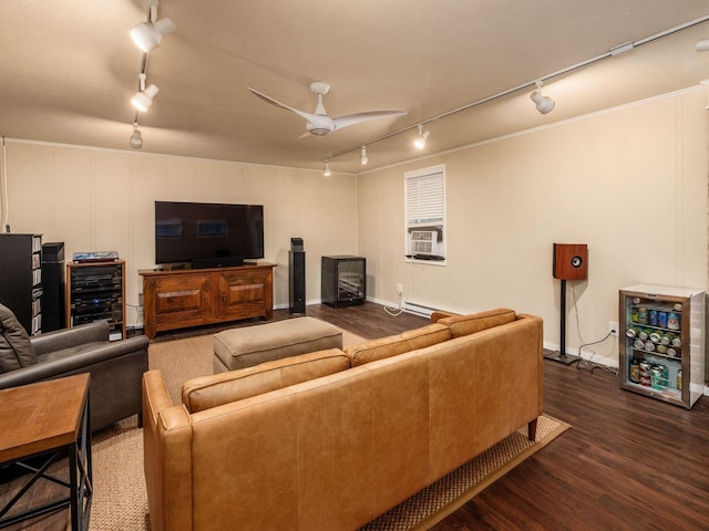 1635 Cambridge Blvd, Upper Arlington, OH 43212 - living area with track lighting, wood finished floors, and a ceiling fan