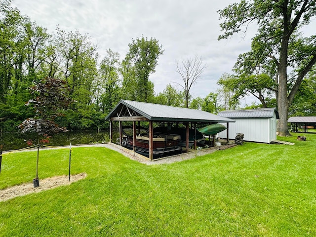 15848 Barnes Dr, Belle Center, OH 43310 - dock area featuring a lawn