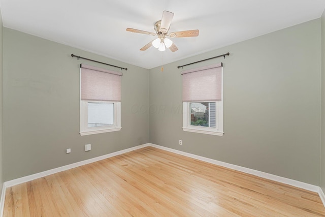 831 E Longview Ave, Columbus, OH 43224 - empty room featuring light wood-type flooring, baseboards, and a ceiling fan