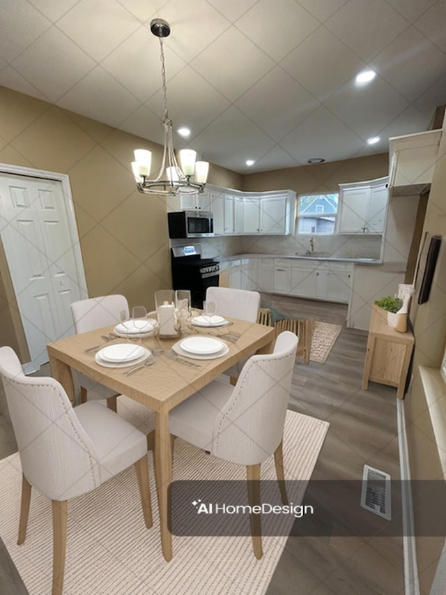 944 Binns Blvd, Columbus, OH 43204 - dining area featuring a chandelier