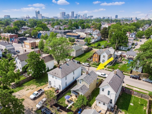 533 Stewart Ave, Columbus, OH 43206 - aerial view of residential area with city skyline