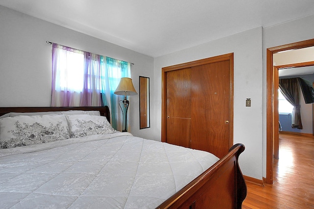 1067 Bronwyn Ave, Columbus, OH 43204 - bedroom with light wood finished floors, baseboards, and a closet