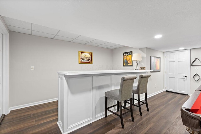 7276 Lee Rd, Westerville, OH 43081 - indoor dry bar with dark wood finished floors, baseboards, and recessed lighting