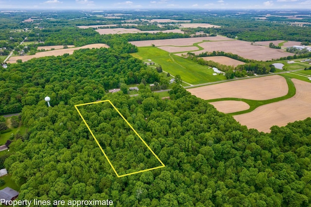 4015 County Road 25, Cardington, OH 43315 - aerial view of property and surrounding area featuring property boundaries highlighted and a forest