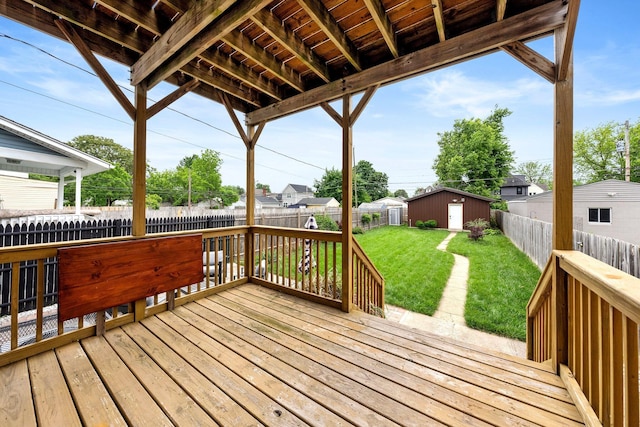 731 Siebert St, Columbus, OH 43206 - wooden deck featuring an outbuilding