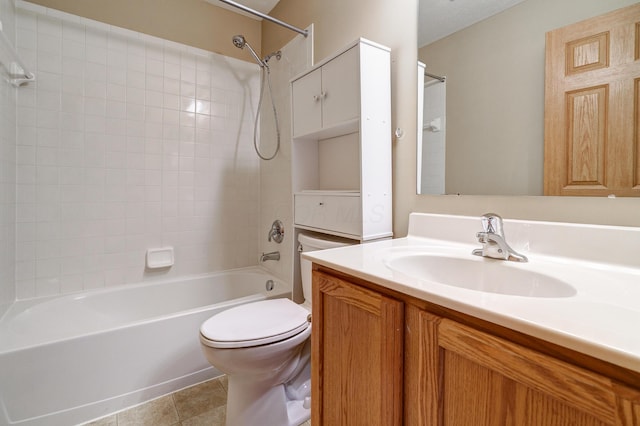 2378 Myrtle Valley Dr, Columbus, OH 43228 - full bathroom featuring vanity, shower / bath combination, toilet, and tile patterned floors