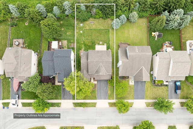 2378 Myrtle Valley Dr, Columbus, OH 43228 - aerial perspective of suburban area featuring property boundaries highlighted