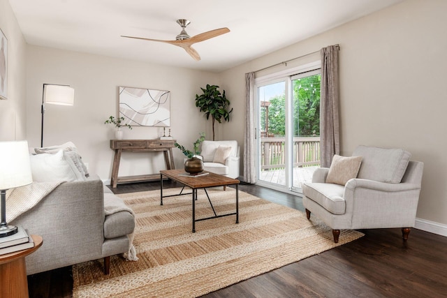 1693 Hale Ct, Columbus, OH 43228 - sitting room featuring wood finished floors, baseboards, and a ceiling fan