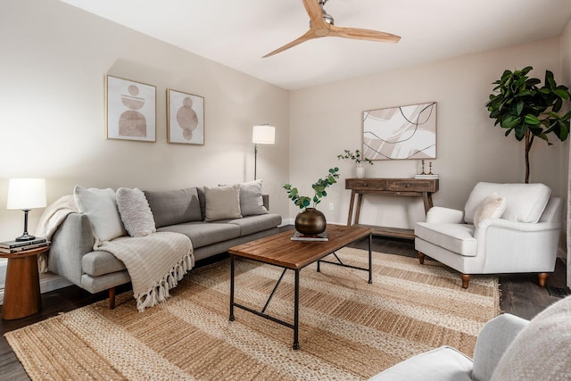 1693 Hale Ct, Columbus, OH 43228 - living room featuring wood finished floors and ceiling fan