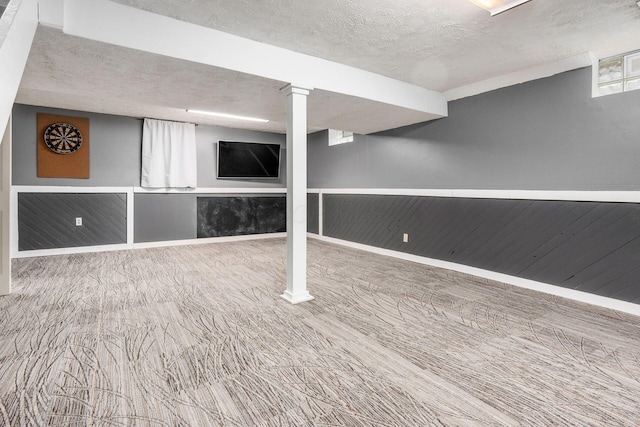 1693 Hale Ct, Columbus, OH 43228 - finished basement featuring a textured ceiling and baseboards