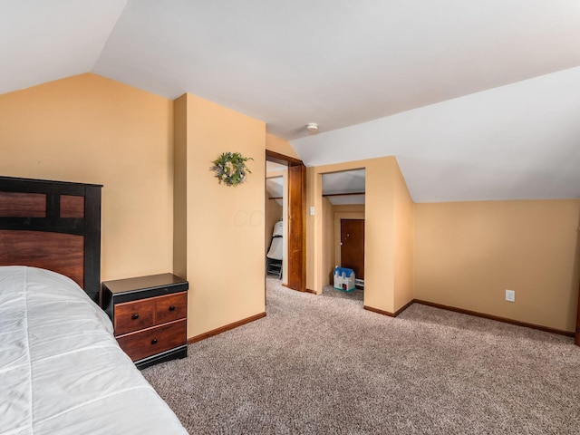 193 W Pearl St, West Jefferson, OH 43162 - carpeted bedroom featuring lofted ceiling and baseboards