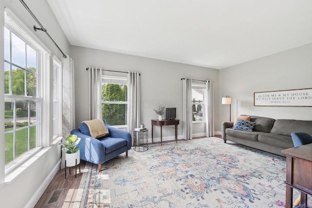 5952 Hampton Cors S, Hilliard, OH 43026 - living area featuring healthy amount of natural light, wood finished floors, and baseboards