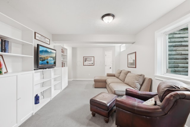 5952 Hampton Cors S, Hilliard, OH 43026 - carpeted living area featuring built in shelves and baseboards