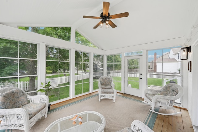 5952 Hampton Cors S, Hilliard, OH 43026 - sunroom / solarium with a ceiling fan and lofted ceiling