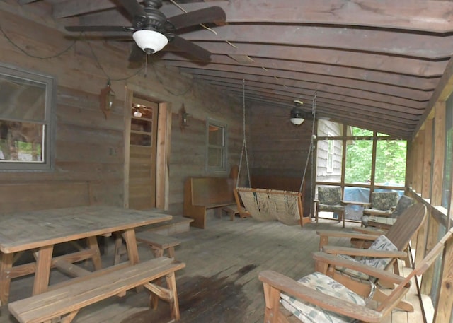 311 Chinook Ln, Sugar Grove, OH 43155 - miscellaneous room with hardwood / wood-style flooring and ceiling fan