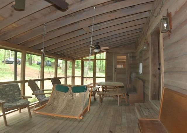 311 Chinook Ln, Sugar Grove, OH 43155 - sunroom / solarium featuring a ceiling fan and outdoor dining area