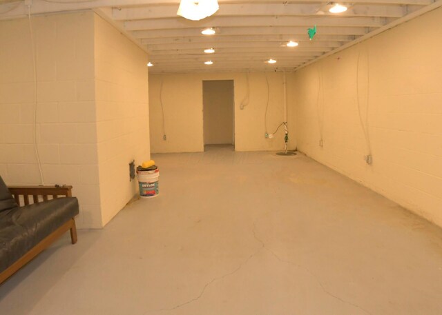 311 Chinook Ln, Sugar Grove, OH 43155 - finished basement featuring concrete block wall