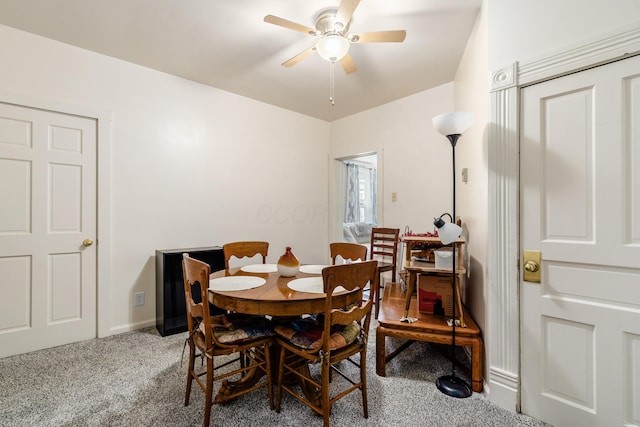 526 N Columbus St, Lancaster, OH 43130 - dining room featuring a ceiling fan, baseboards, and carpet flooring