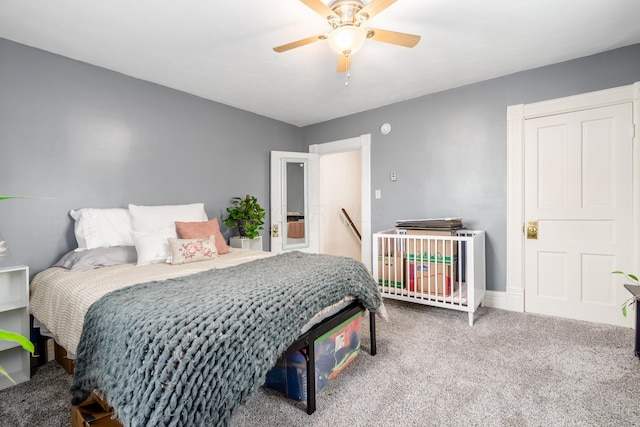 526 N Columbus St, Lancaster, OH 43130 - carpeted bedroom featuring a ceiling fan and baseboards