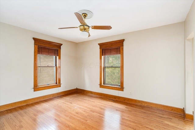 355 W 7th Ave, Columbus, OH 43201 - spare room with light wood-type flooring, baseboards, and ceiling fan
