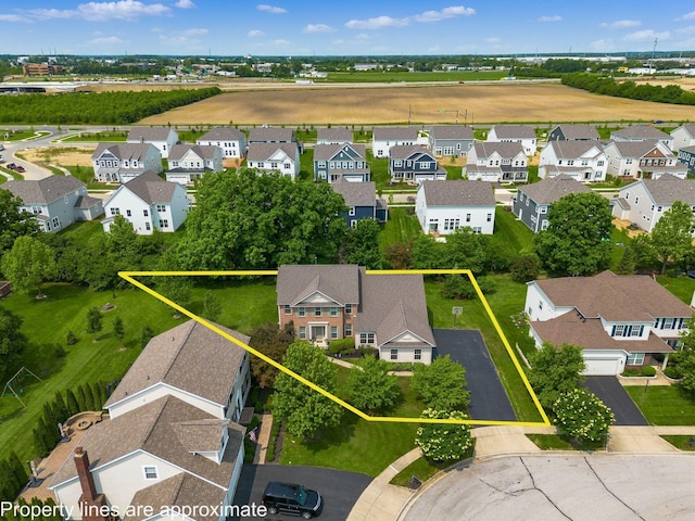 7019 Blakemore Ln, Dublin, OH 43016 - aerial view of residential area featuring property boundaries highlighted