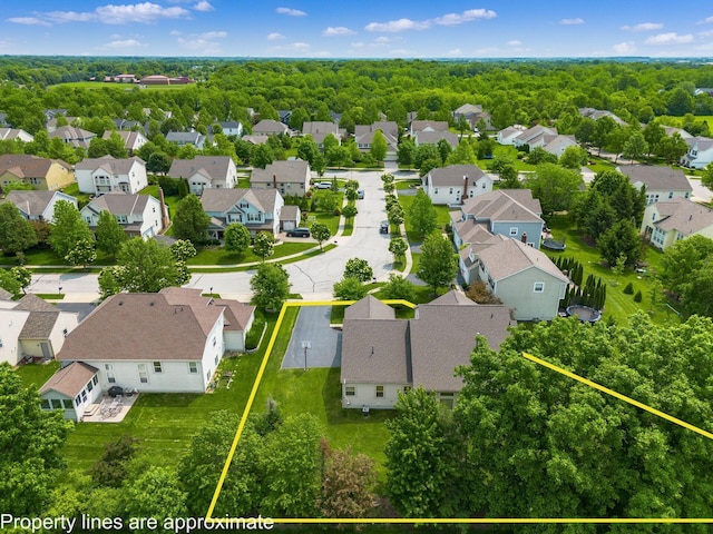 7019 Blakemore Ln, Dublin, OH 43016 - aerial perspective of suburban area featuring property boundaries highlighted