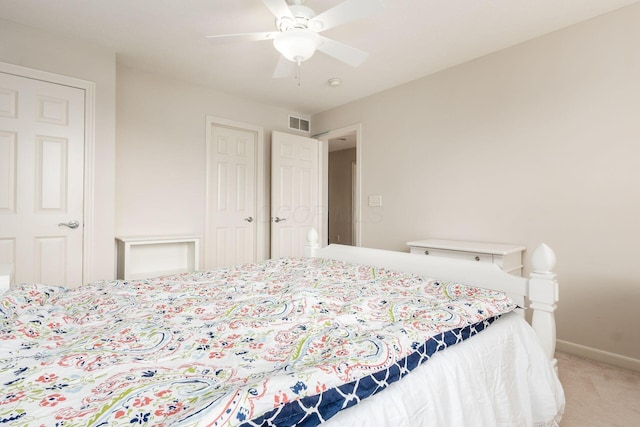 7019 Blakemore Ln, Dublin, OH 43016 - bedroom featuring light colored carpet, baseboards, a ceiling fan, and a closet