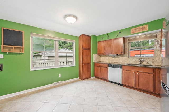 316 Westview Ave, Columbus, OH 43214 - kitchen with stainless steel dishwasher, a sink, healthy amount of natural light, and backsplash