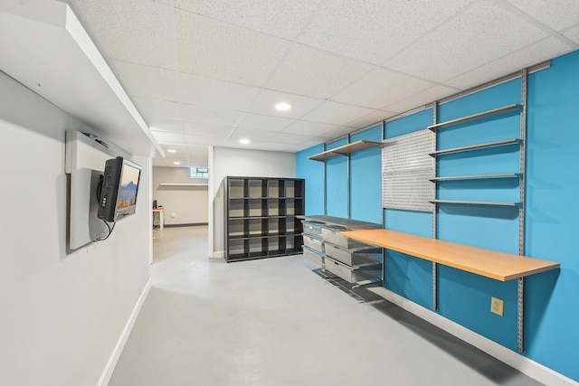 316 Westview Ave, Columbus, OH 43214 - finished below grade area featuring baseboards, recessed lighting, and a drop ceiling