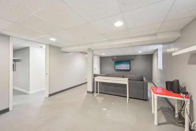 316 Westview Ave, Columbus, OH 43214 - finished basement with baseboards, a drop ceiling, and recessed lighting