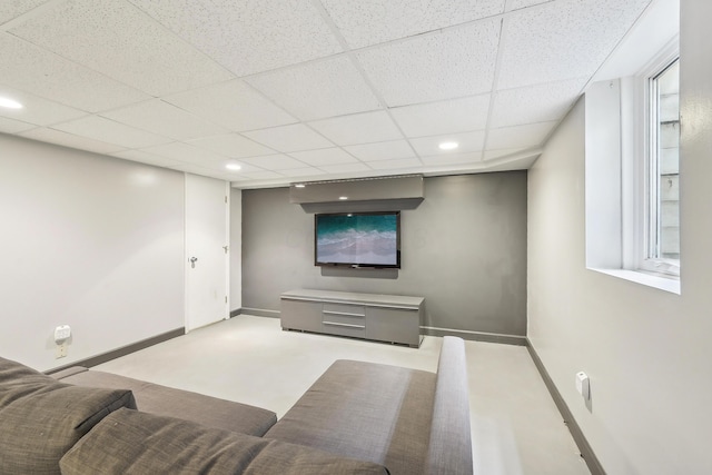 316 Westview Ave, Columbus, OH 43214 - living area featuring a drop ceiling, recessed lighting, and baseboards