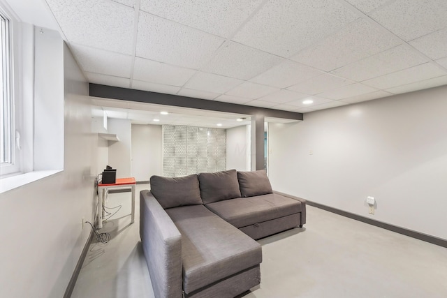316 Westview Ave, Columbus, OH 43214 - living area with a paneled ceiling, recessed lighting, and baseboards