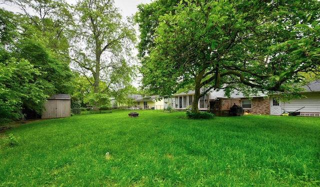 4200 Rudy Rd, Columbus, OH 43214 - view of yard featuring a fire pit