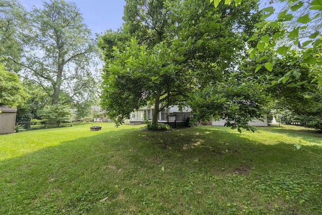 4200 Rudy Rd, Columbus, OH 43214 - fenced backyard with a fire pit