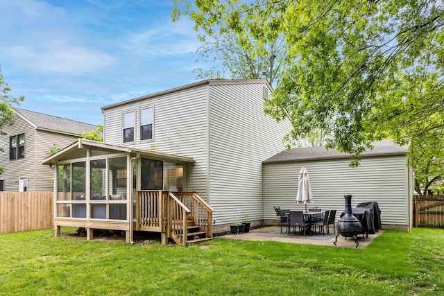 2194 Worthingwoods Blvd, Powell, OH 43065 - rear view of property featuring a sunroom and a patio area