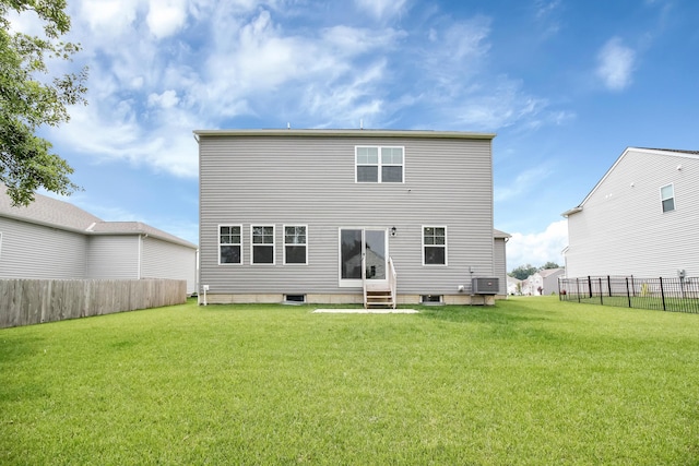 294 Shady Hollow Dr, Commercial Point, OH 43116 - rear view of property featuring entry steps and central AC unit