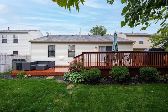 1427 Trabue Woods Blvd, Columbus, OH 43228 - back of house featuring a wooden deck, central AC, and outdoor lounge area