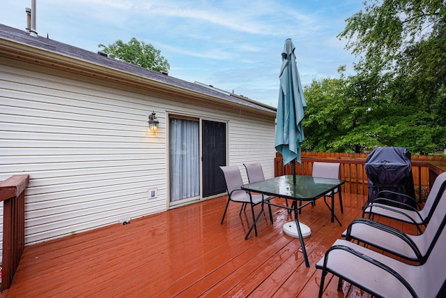 1427 Trabue Woods Blvd, Columbus, OH 43228 - wooden deck featuring outdoor dining space and grilling area