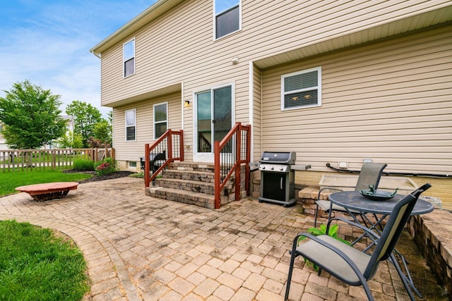 118 Firestone Dr, Delaware, OH 43015 - view of patio featuring entry steps and grilling area