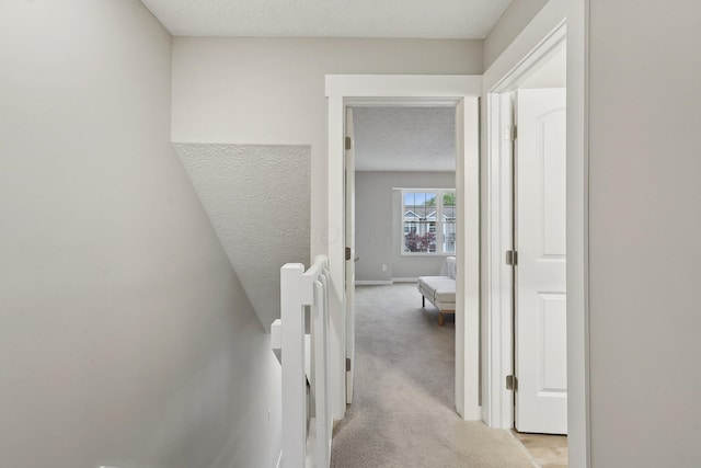 894 Noddymill Ln E Unit 28E, Columbus, OH 43085 - corridor featuring a textured ceiling, light colored carpet, and baseboards